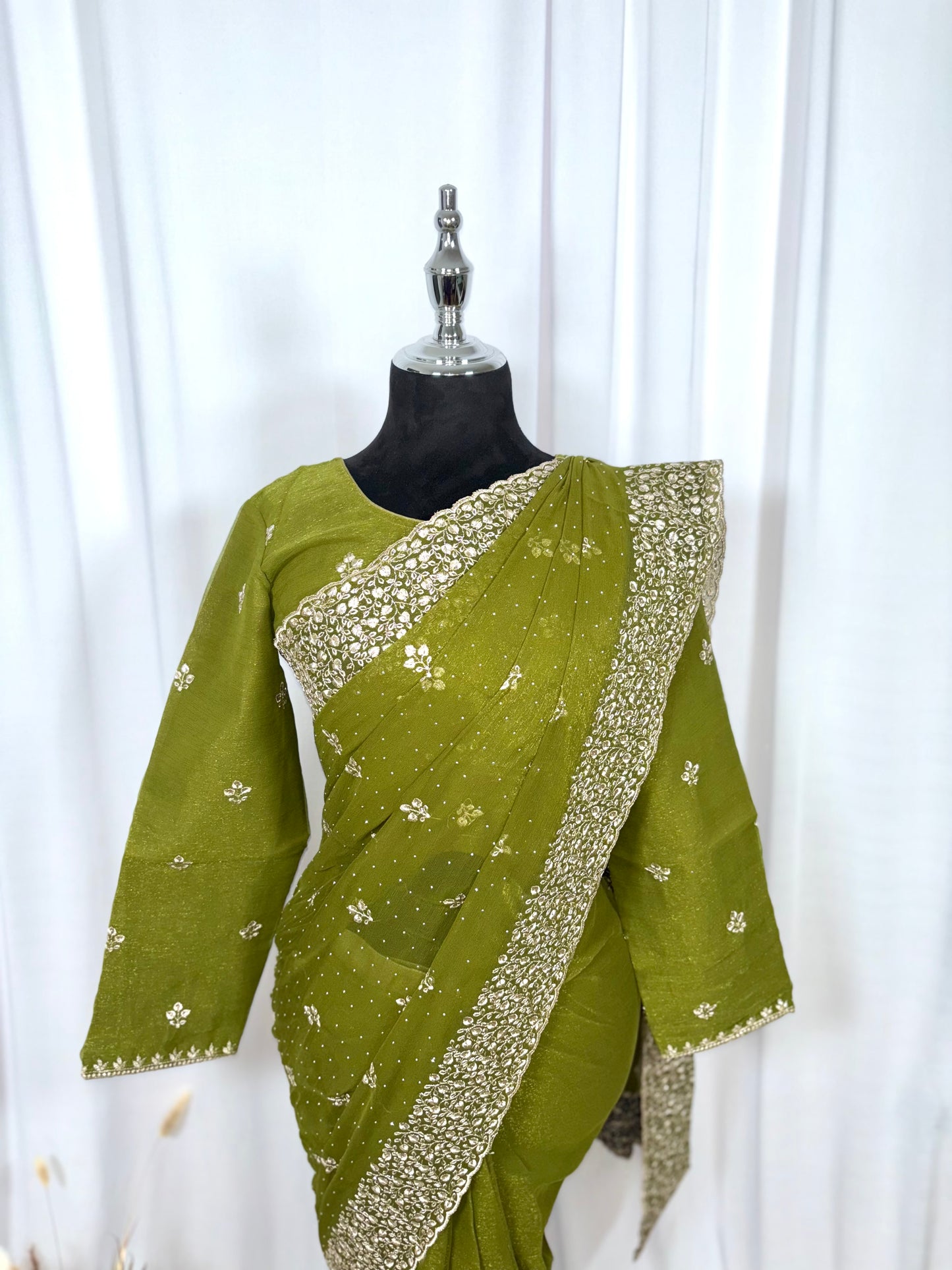 Saree prêt à porter/ One minute saree - Sépia