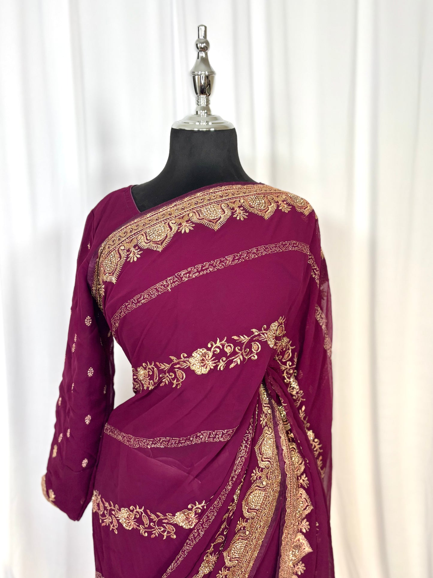 Saree prêt à porter/ One minute saree - Magniola céleste