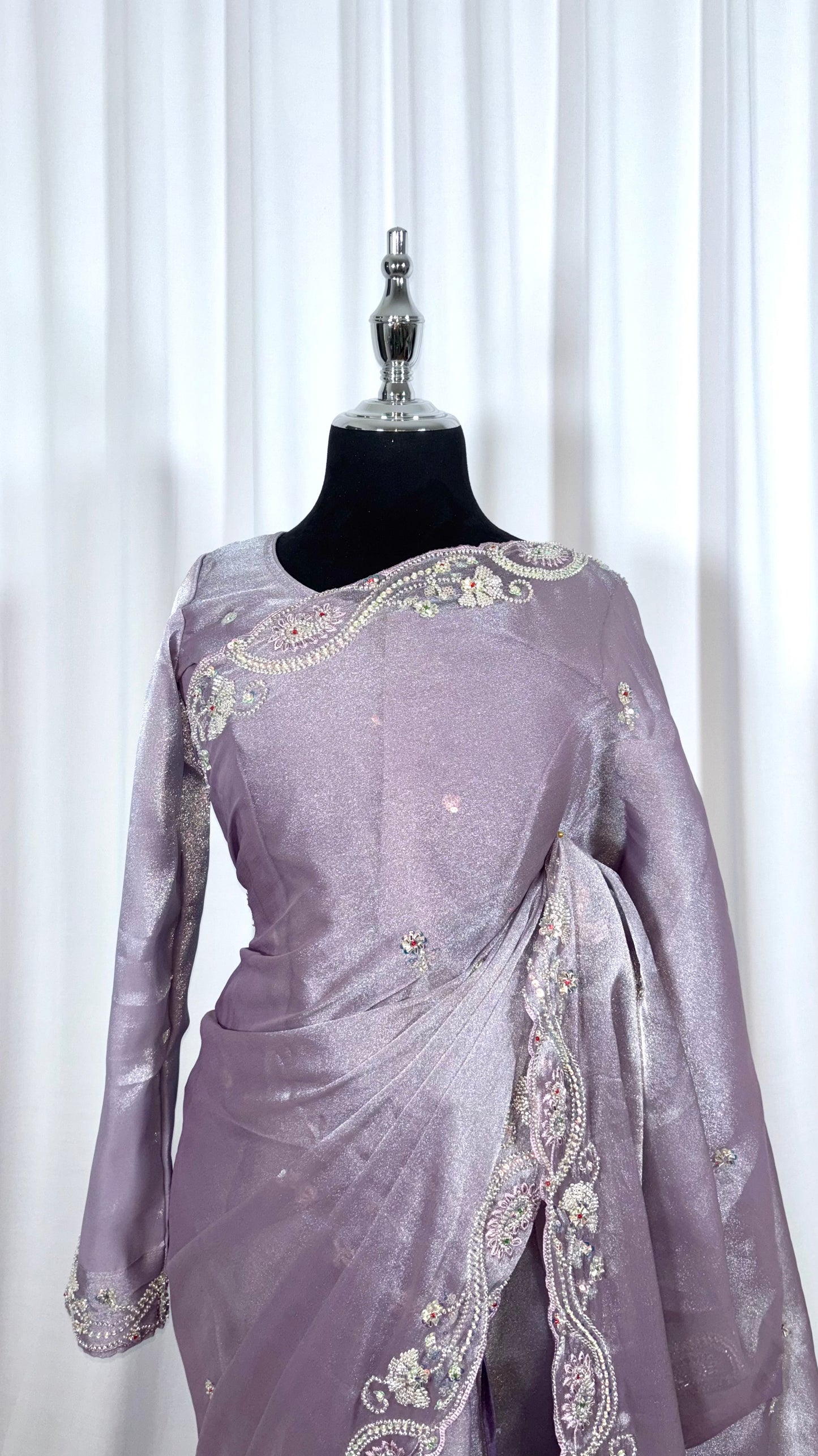 Saree prêt à porter/ One minute saree - Lilac Dream