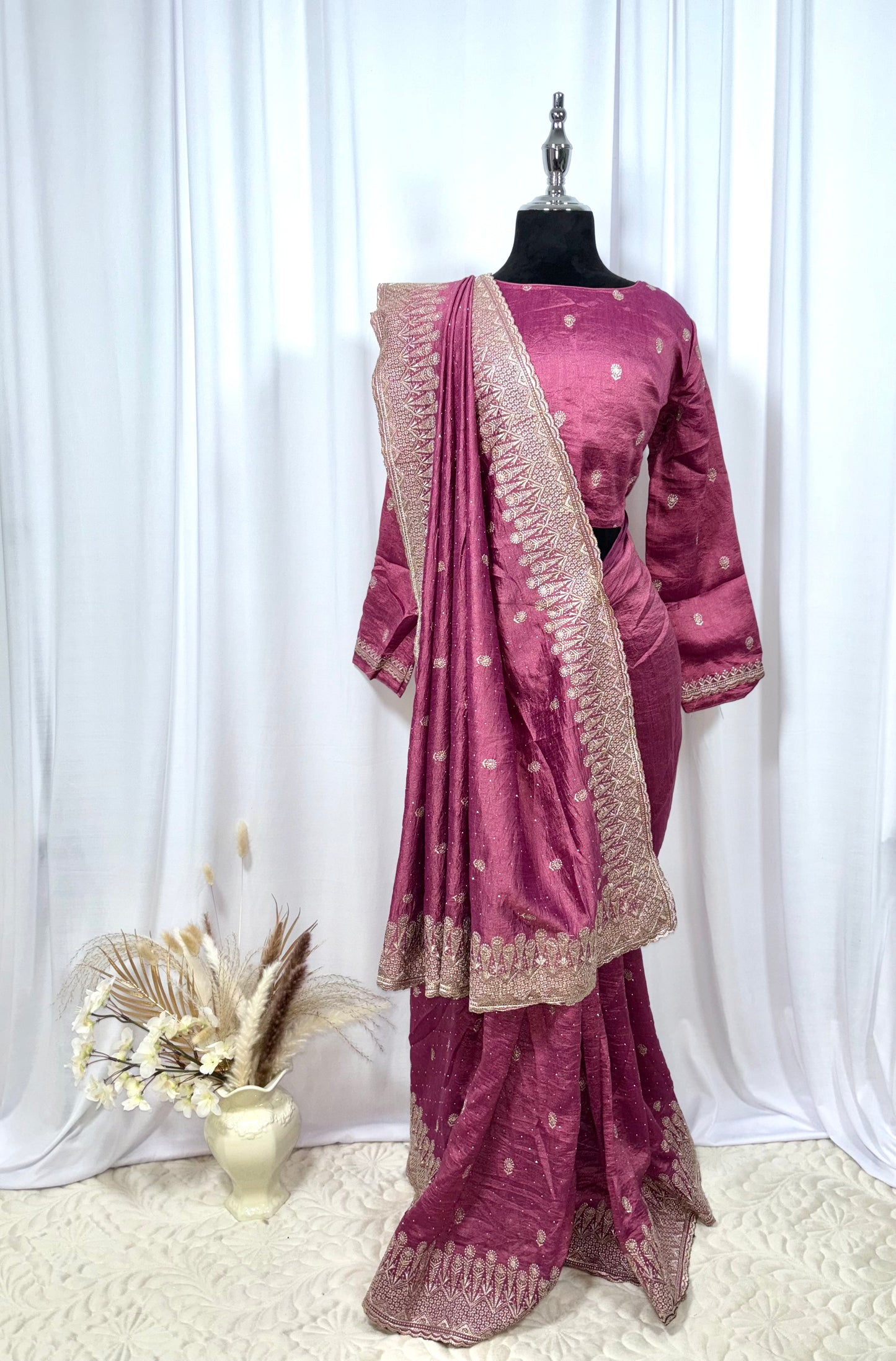 Saree prêt à porter/ One minute saree - Charme de Rose