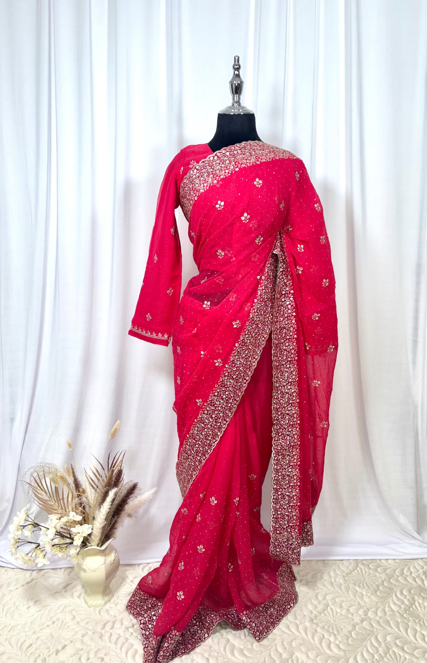 Saree prêt à porter/ One minute saree - Fleur de Rose
