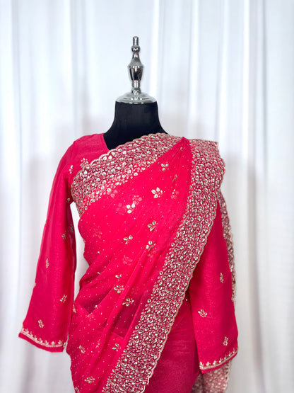 Saree prêt à porter/ One minute saree - Fleur de Rose