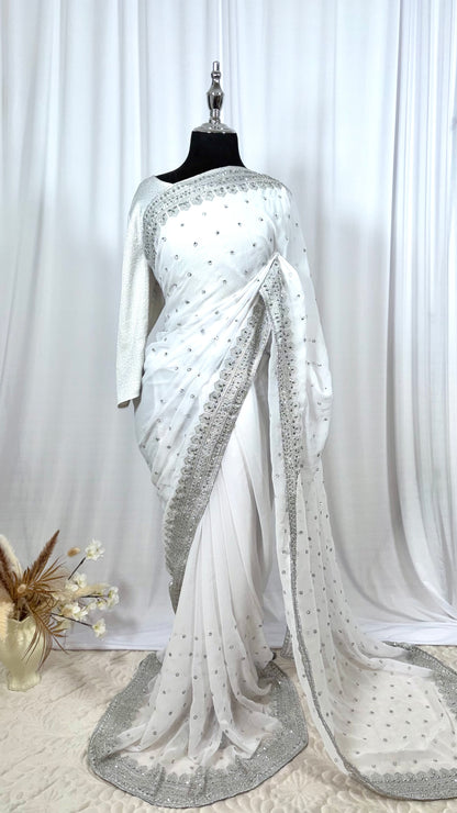 Saree traditionnel - Milky Moon