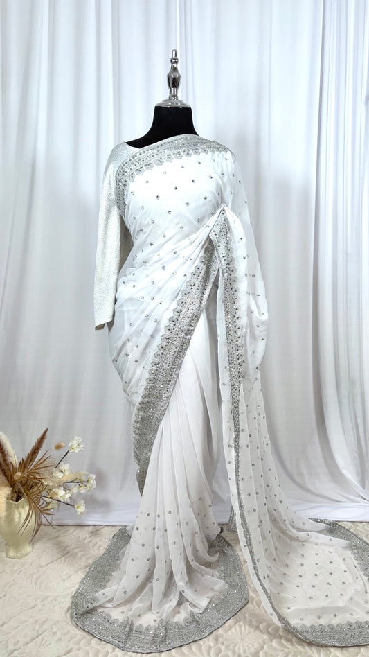 Saree traditionnel - Milky Moon