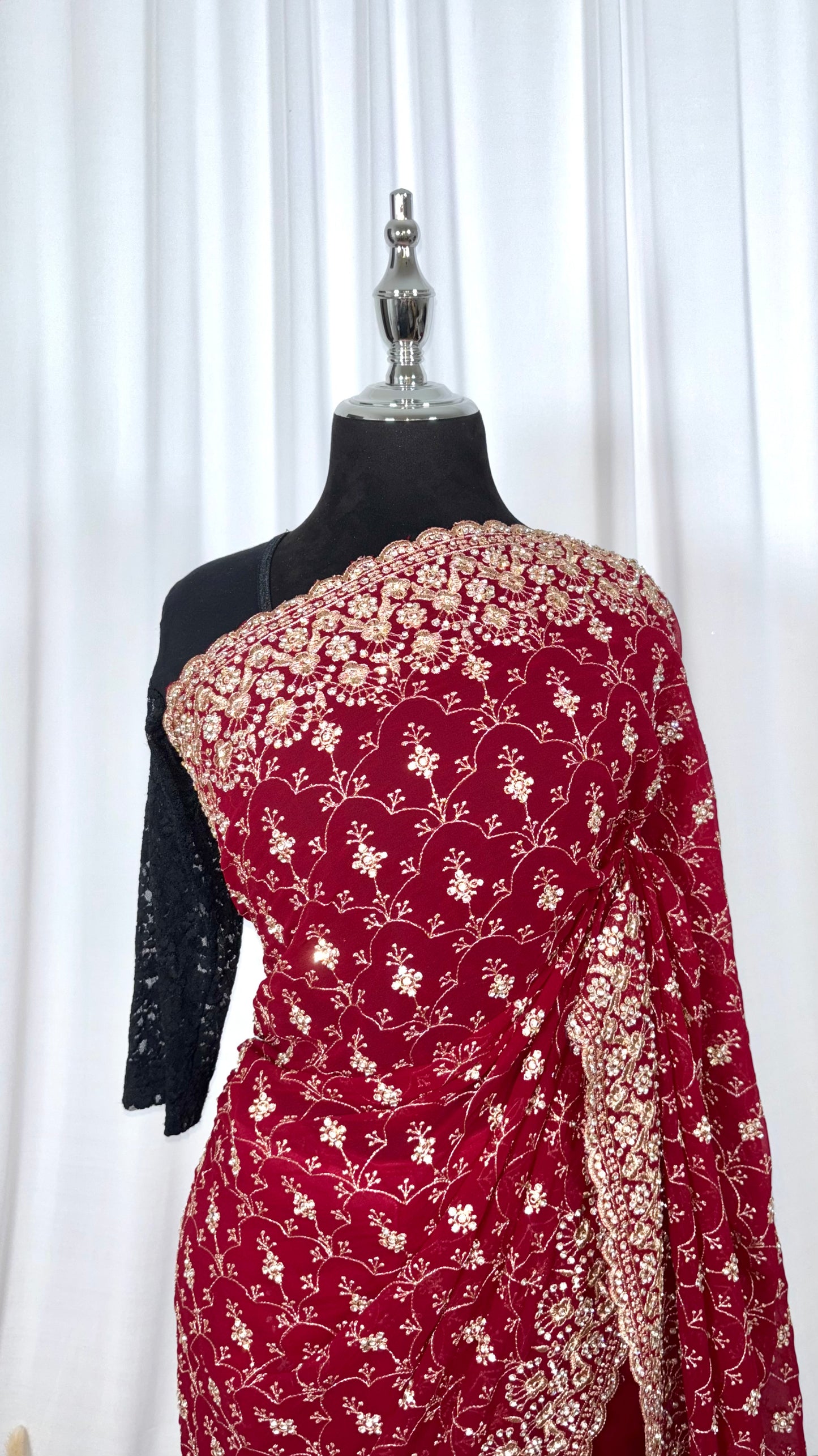 Saree prêt à porter/ One minute saree - Cherry Gold