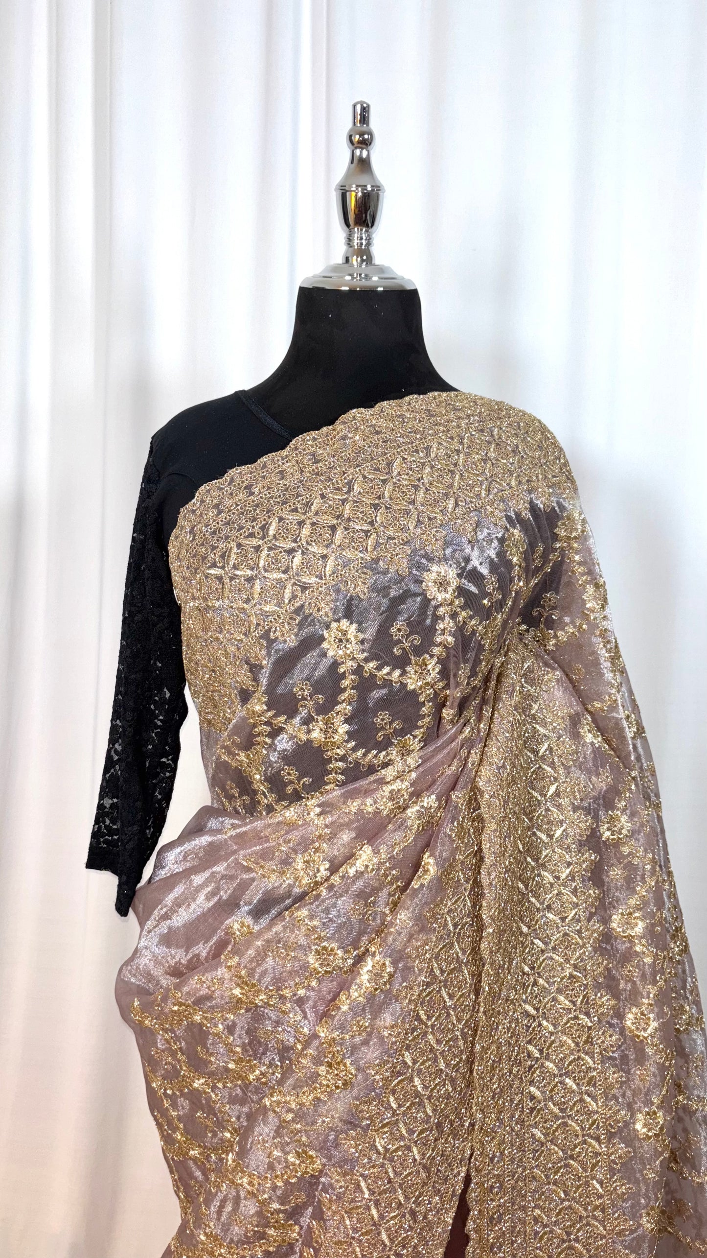 Saree traditionnel - Lilas de Minuit