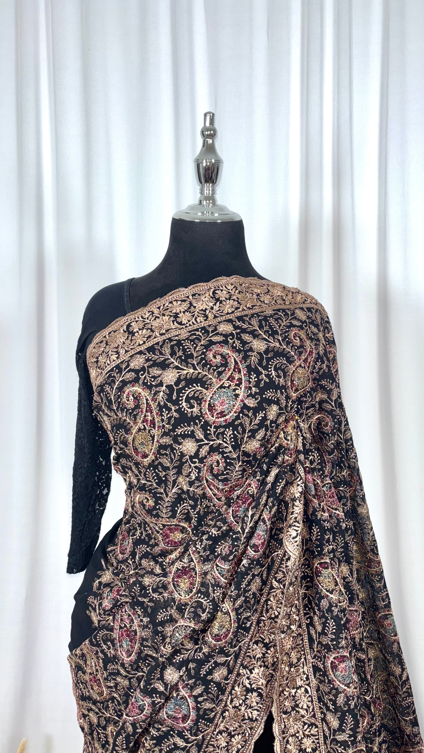 Saree traditionnel - Mayila Noir