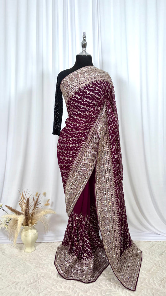 Saree prêt à porter/ One minute saree - Juicy Grape