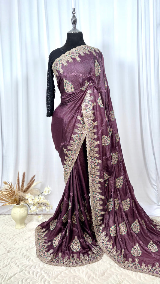 Saree traditionnel - Prune Lush