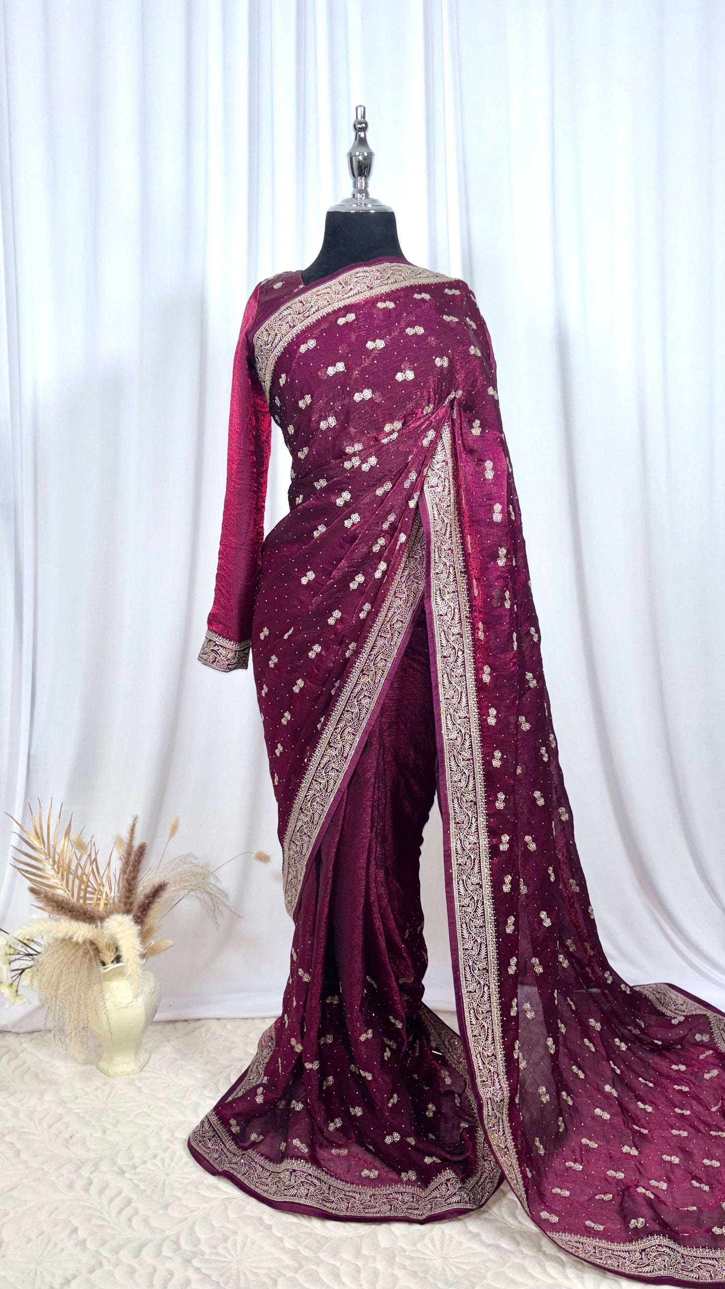 Saree prêt à porter/ One minute saree - Lila Blossom