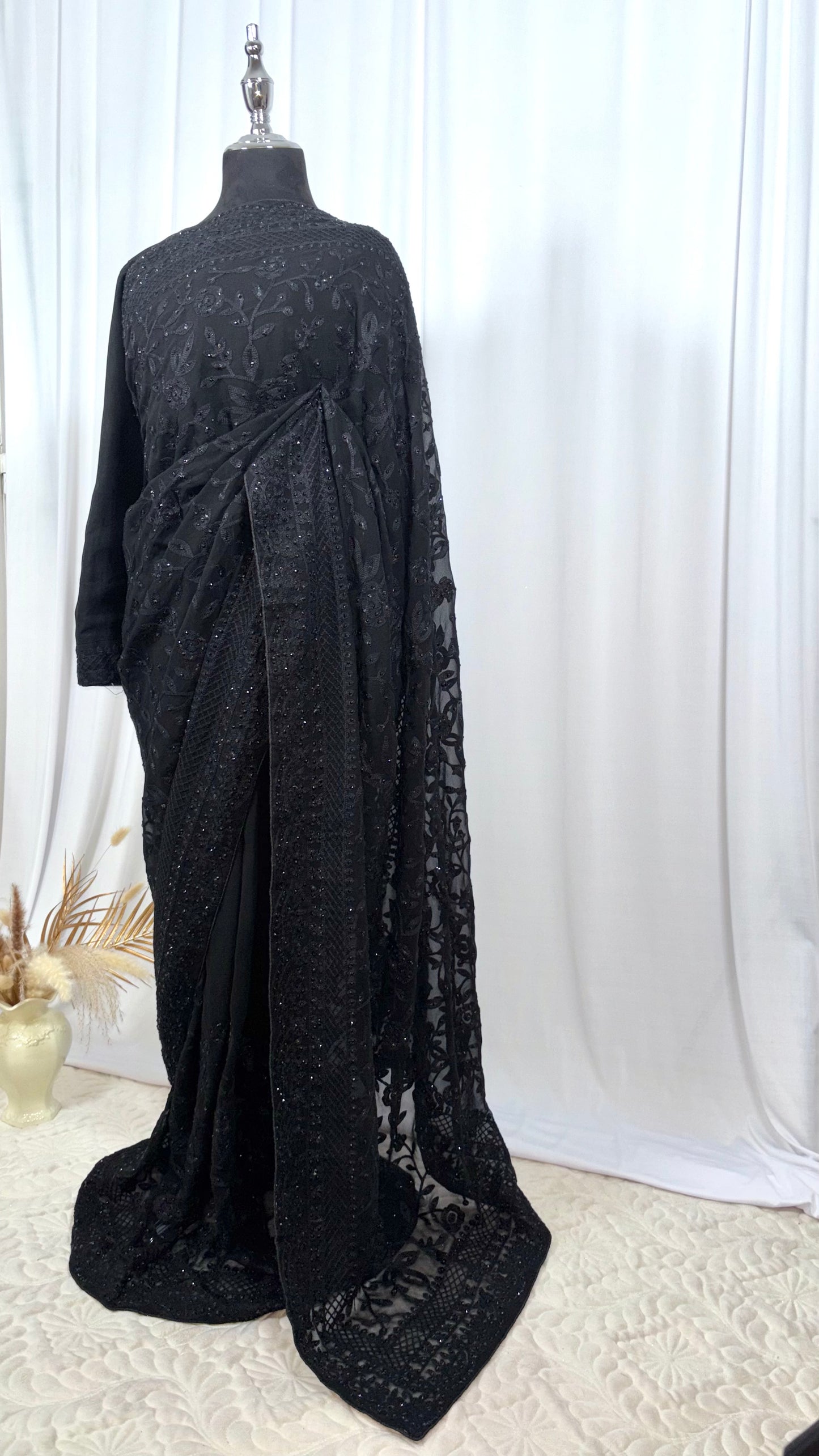 Saree prêt à porter/ One minute saree - Dark Rose