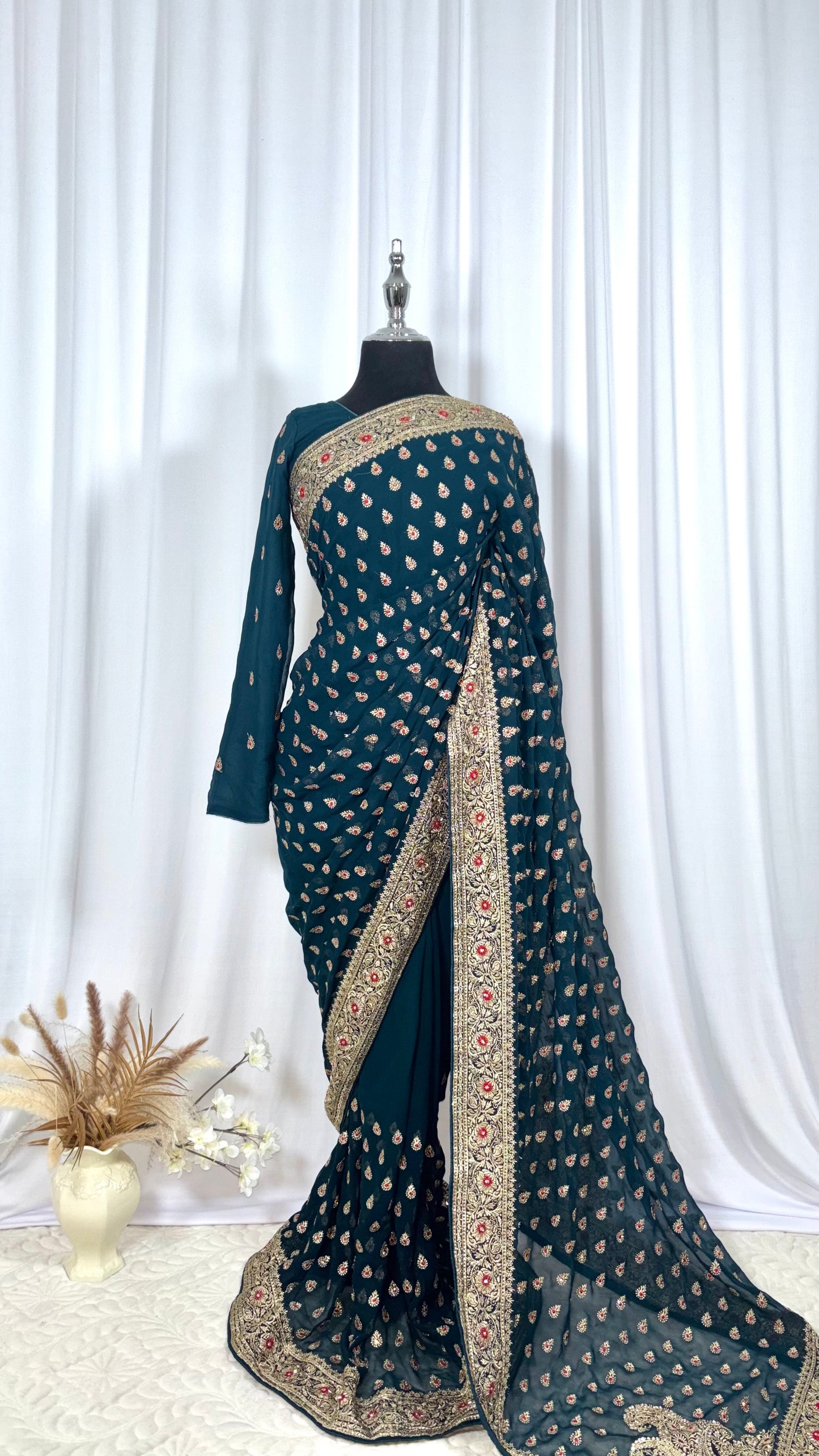 Saree prêt à porter/ One minute saree - Ay Işığı