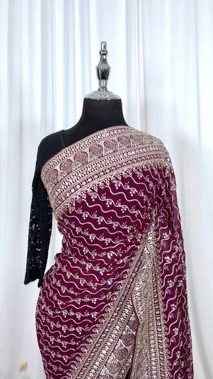 Saree prêt à porter/ One minute saree - Juicy Grape