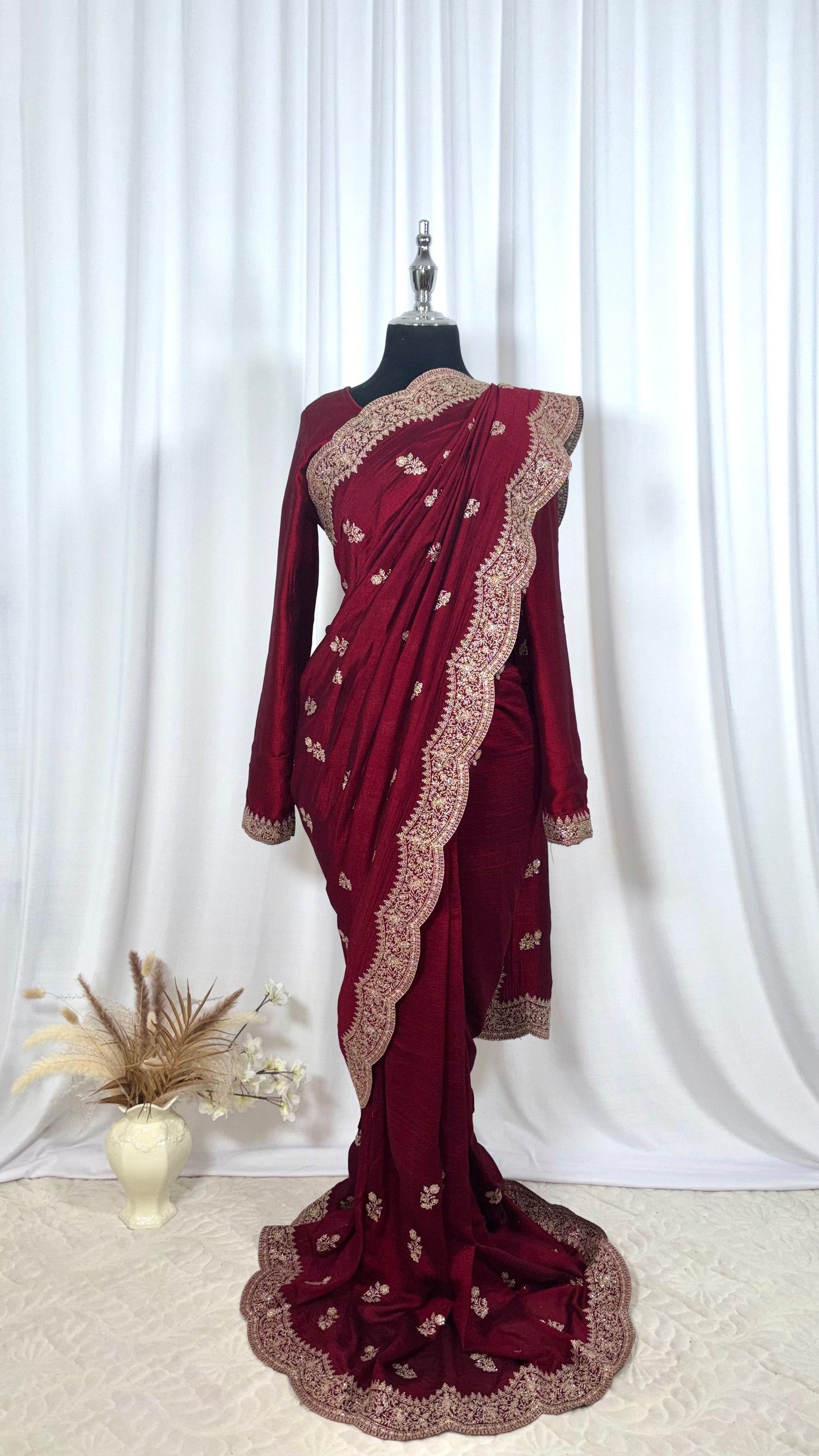 Saree prêt à porter/ One minute saree - Ameera Rouge