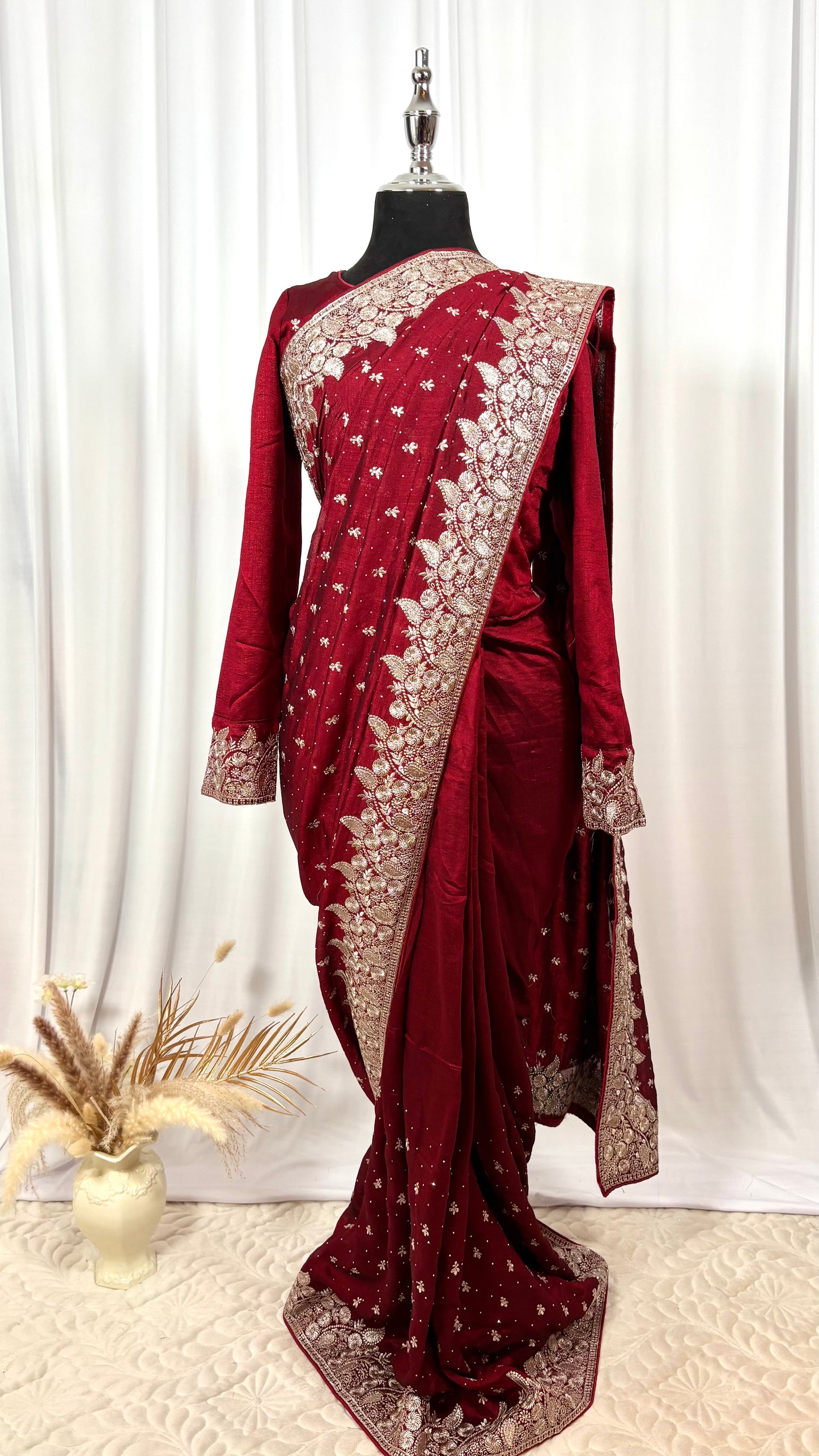 Saree prêt à porter/ One minute saree - Velvet Intense