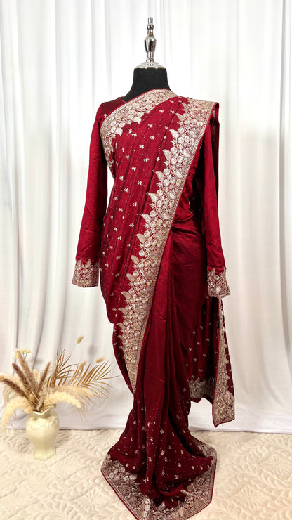 Saree prêt à porter/ One minute saree - Velvet Intense