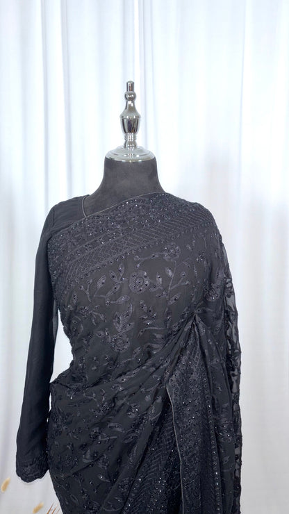 Saree prêt à porter/ One minute saree - Dark Rose