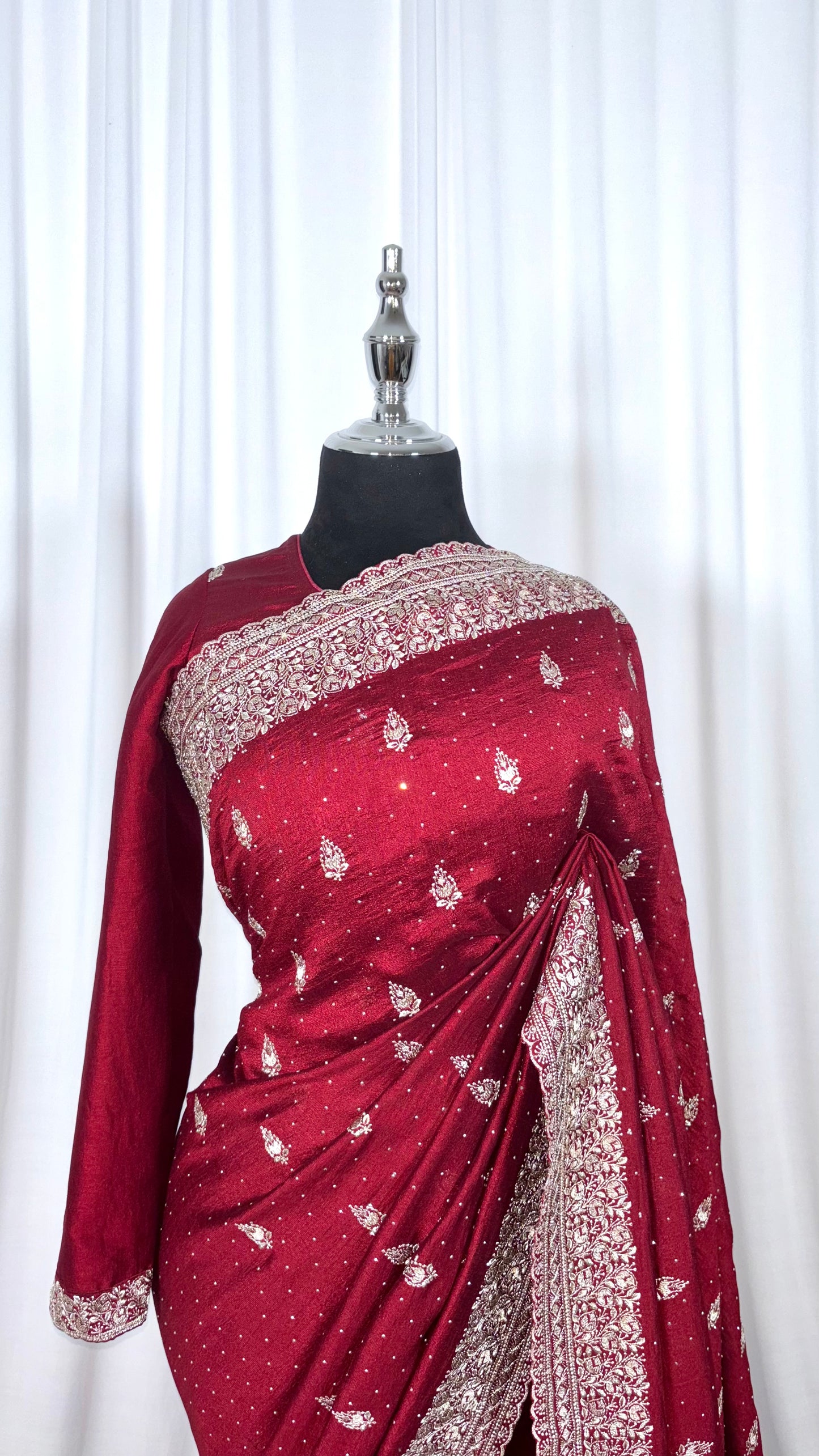 Saree prêt à porter/ One minute saree - Myreva Rouge