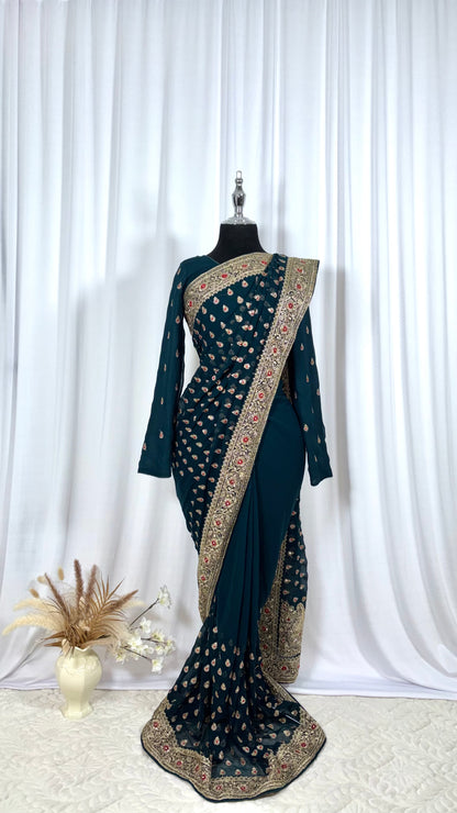 Saree prêt à porter/ One minute saree - Ay Işığı