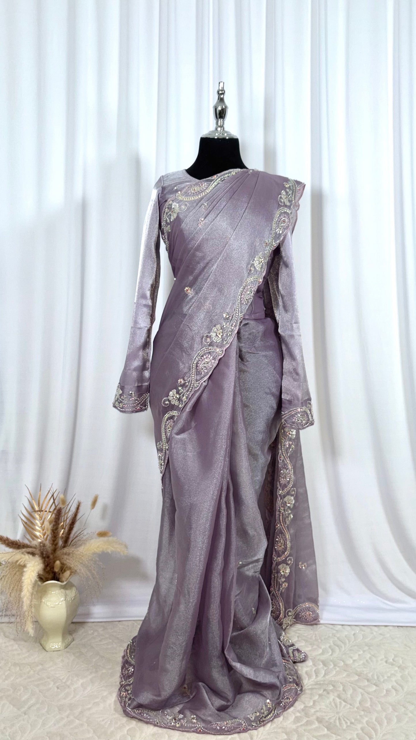 Saree prêt à porter/ One minute saree - Lilac Dream