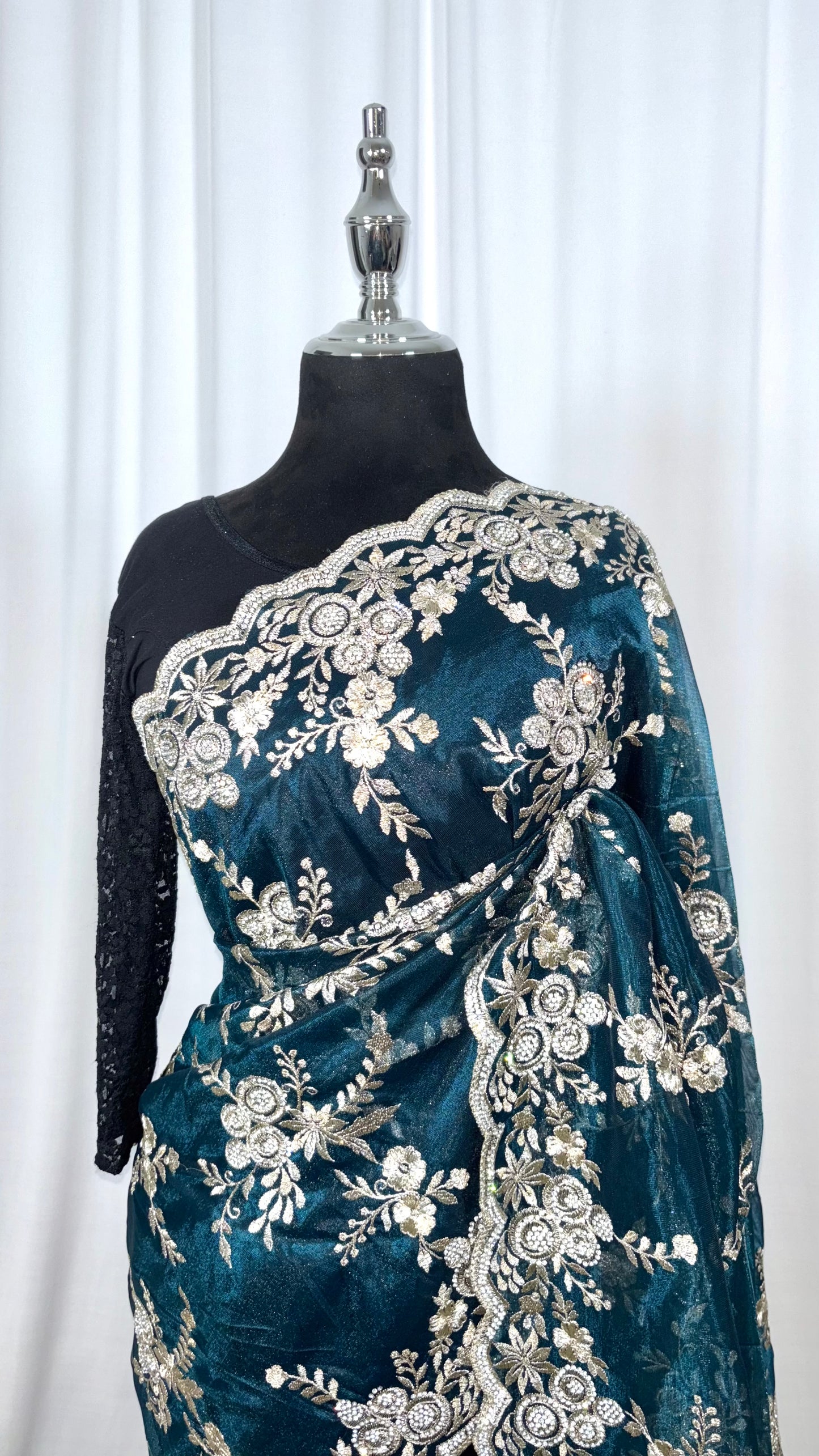 Saree traditionnel - Aqua Jewel