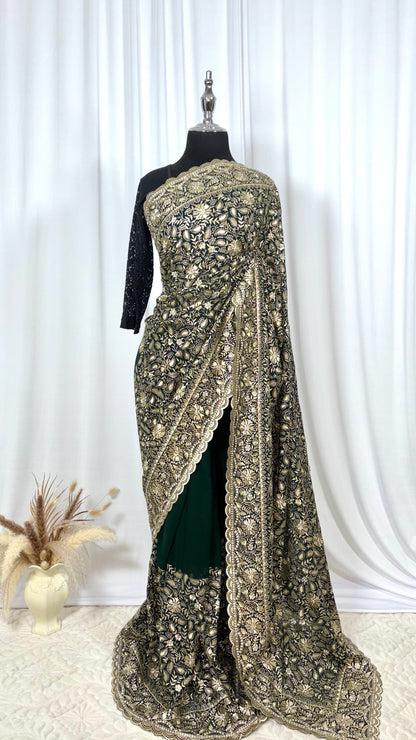 Saree prêt à porter/ One minute saree - Mint Luxe