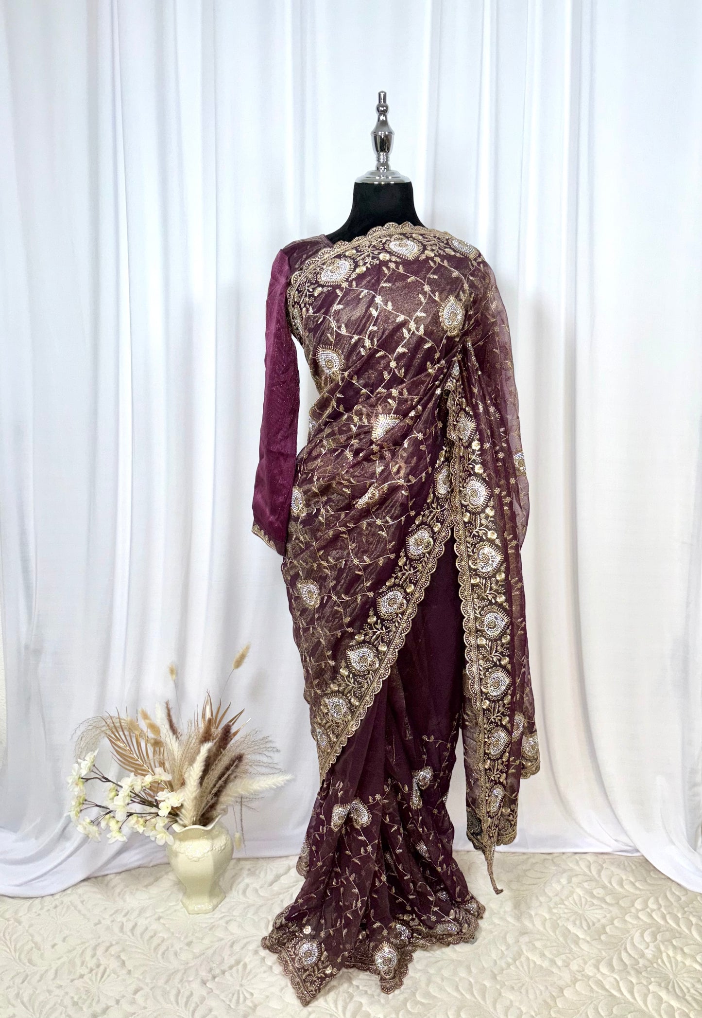 Saree prêt à porter/ One minute saree - Orchidée Royale