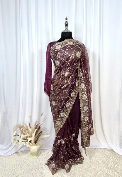 Saree prêt à porter/ One minute saree - Orchidée Royale