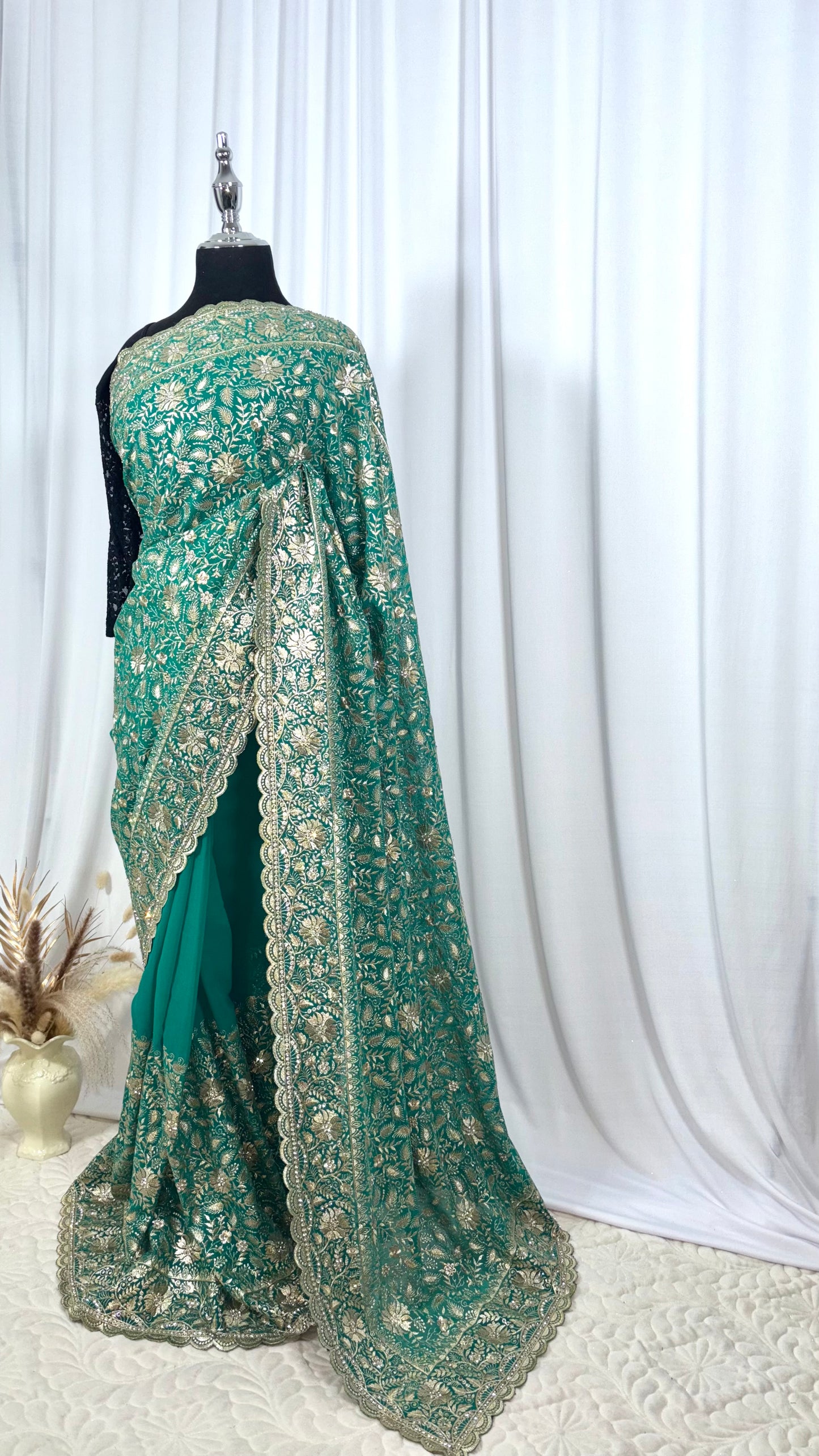 Saree prêt à porter/ One minute saree - Mermaid Luxe