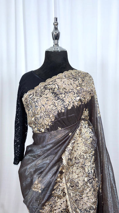 Saree traditionnel - Ombre Cendrée