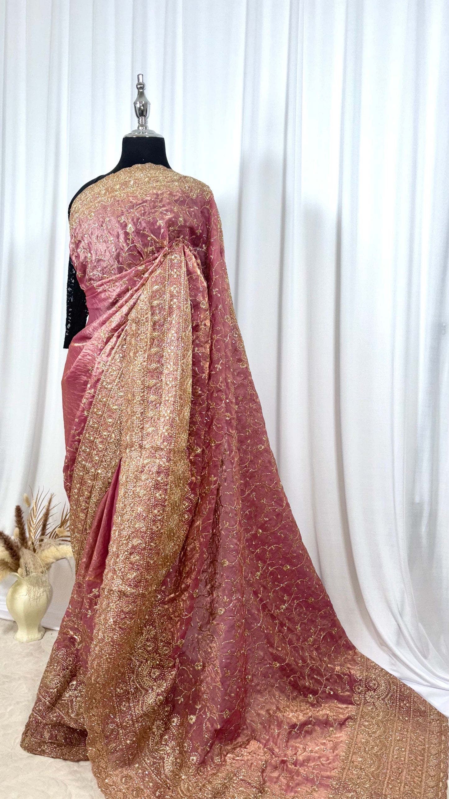 Saree traditionnel - Rose Milk