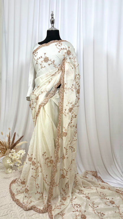 Saree traditionnel - Ivoryia Gold