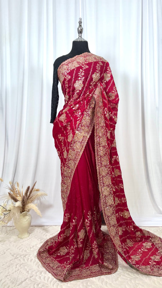 Saree traditionnel - Scarlet Glam