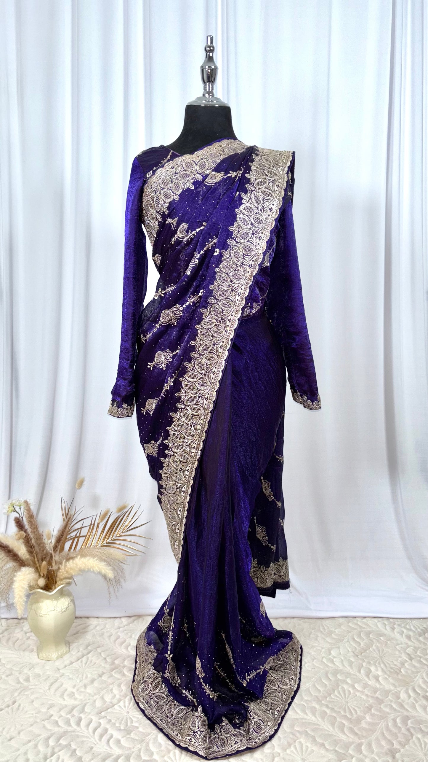 Saree prêt à porter/ One minute saree - Indigo Rani