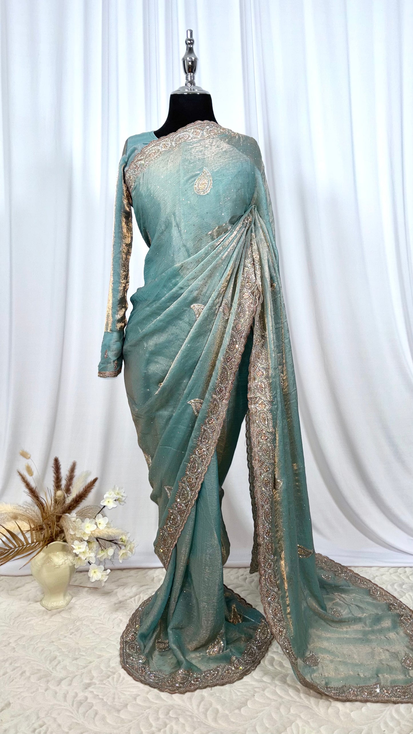 Saree prêt à porter/ One minute saree - Golden Sky