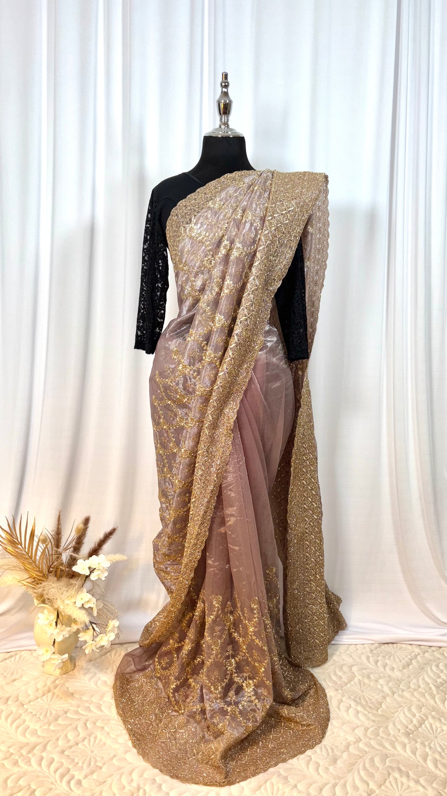 Saree traditionnel - Lilas de Minuit