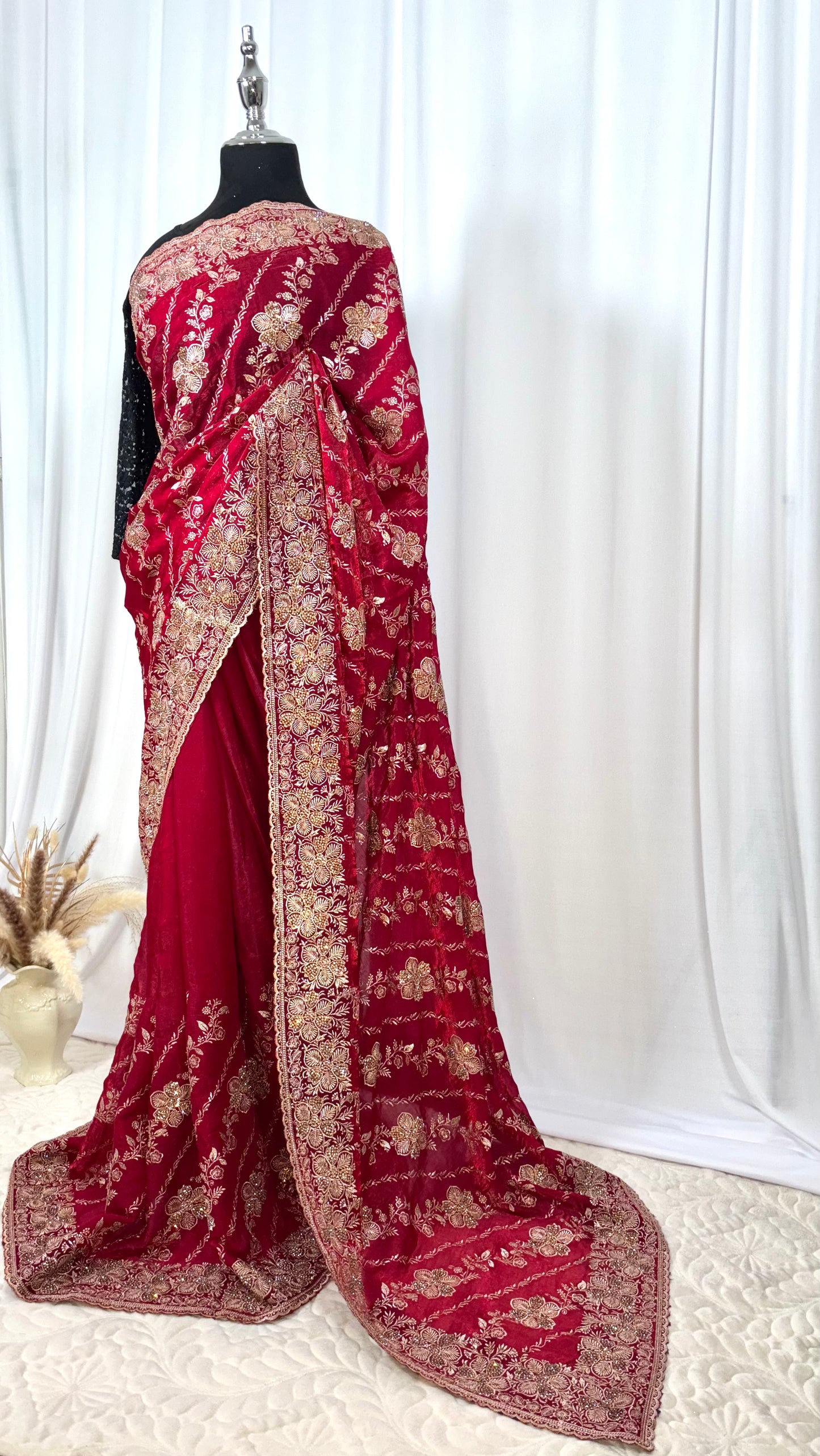 Saree traditionnel - Scarlet Glam