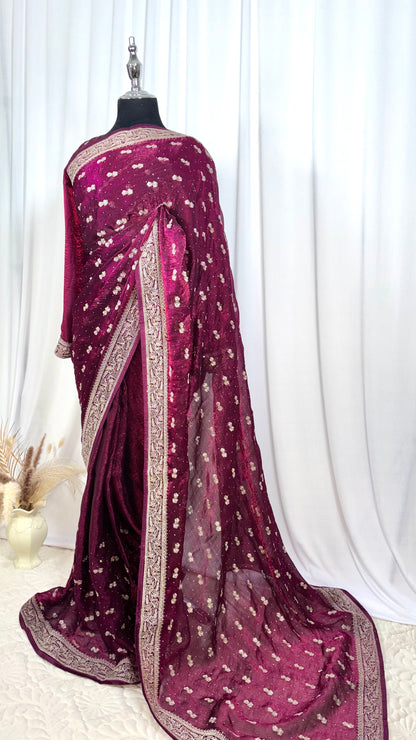 Saree prêt à porter/ One minute saree - Lila Blossom