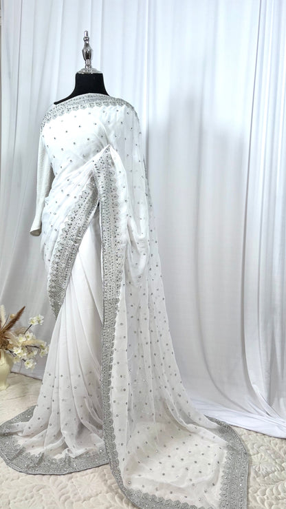 Saree traditionnel - Milky Moon