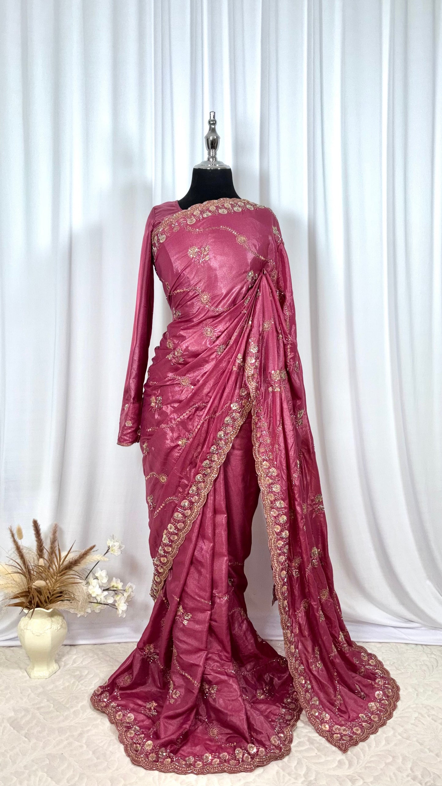Saree prêt à porter/ One minute saree - Malkia Rose