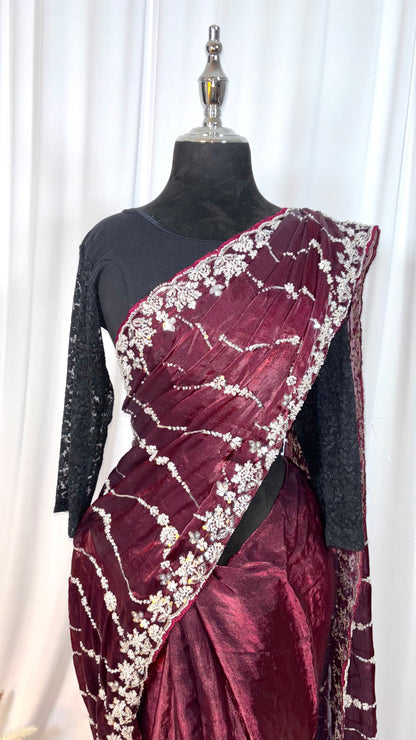 Saree traditionnel - Perle de Grenat