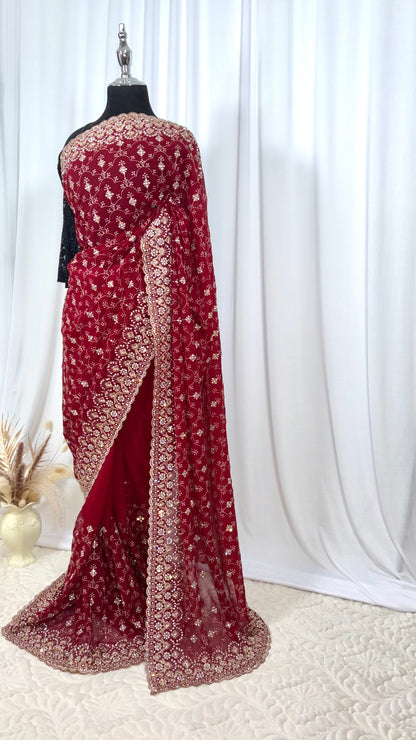 Saree prêt à porter/ One minute saree - Cherry Gold