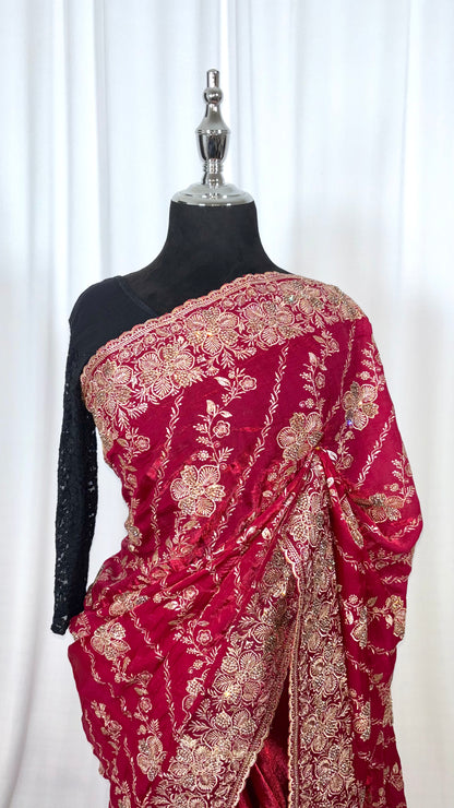 Saree traditionnel - Scarlet Glam