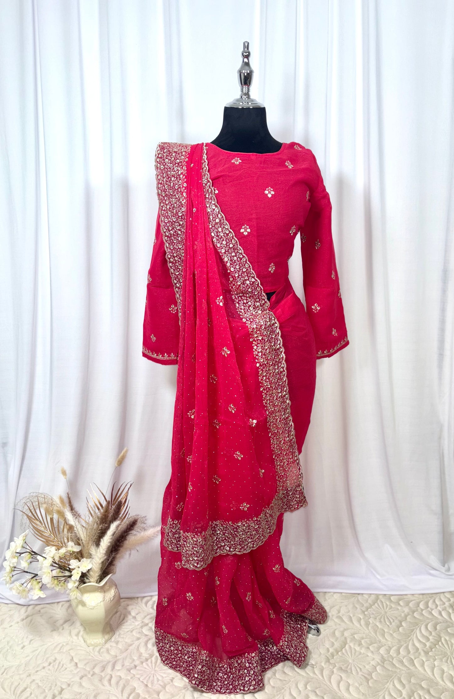 Saree prêt à porter/ One minute saree - Fleur de Rose