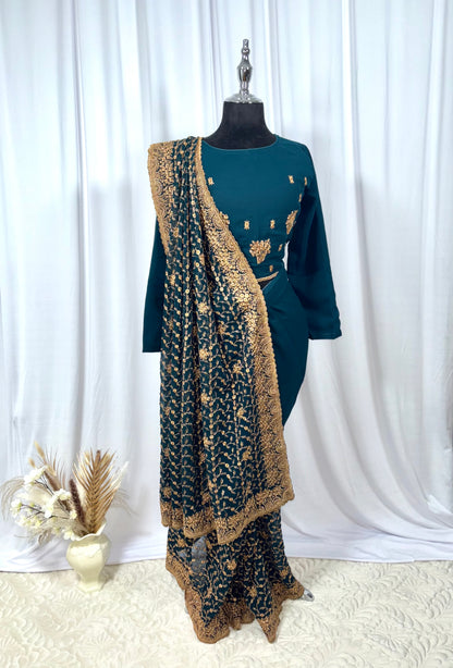 Saree prêt à porter/ One minute saree - Aube d'Or