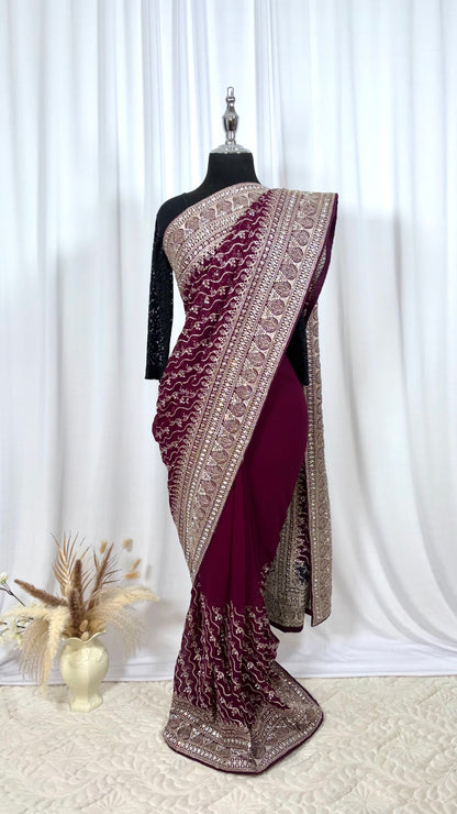 Saree prêt à porter/ One minute saree - Juicy Grape
