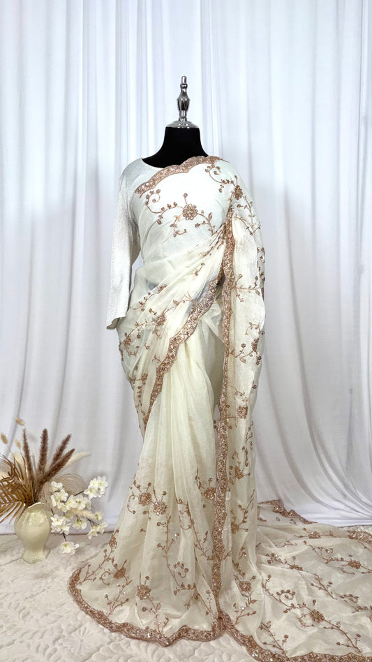 Saree traditionnel - Ivoryia Gold