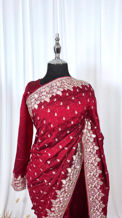 Saree prêt à porter/ One minute saree - Velvet Intense