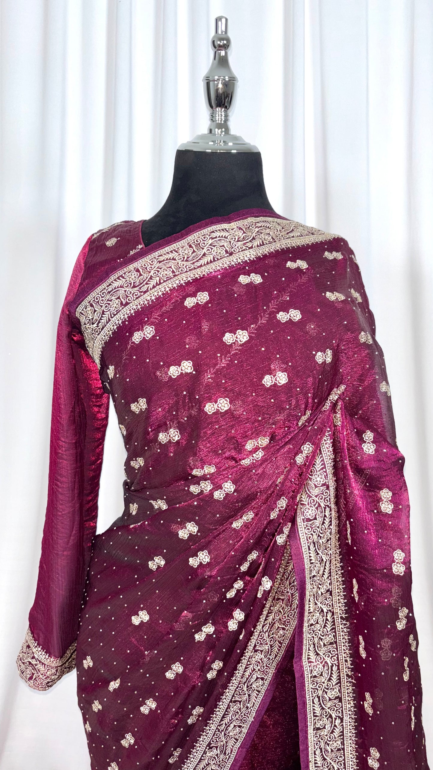 Saree prêt à porter/ One minute saree - Lila Blossom