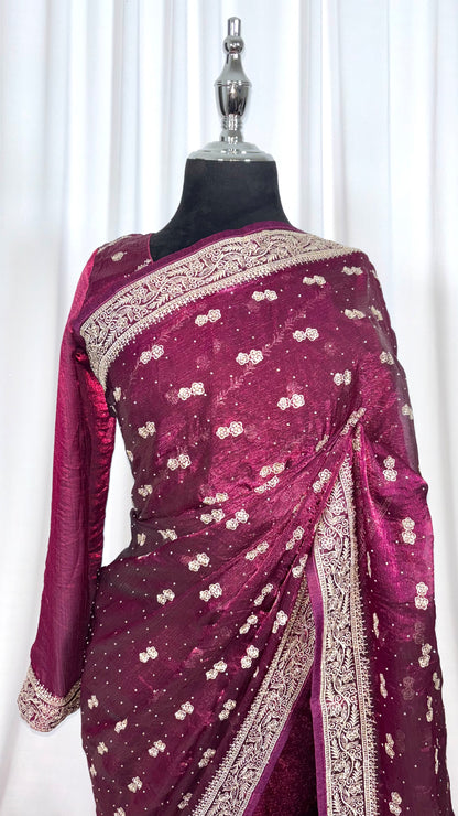 Saree prêt à porter/ One minute saree - Lila Blossom